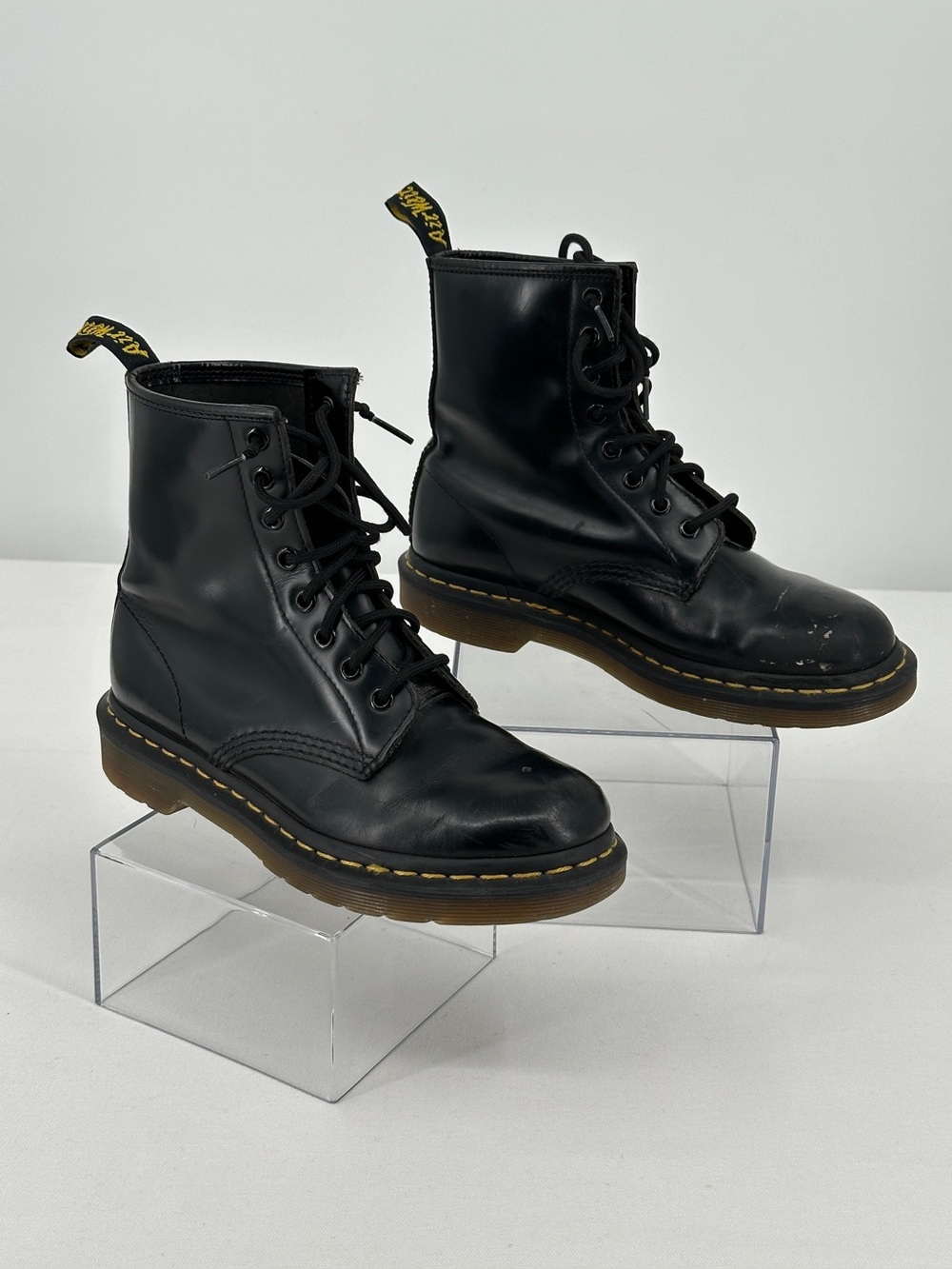 Dr. Martens 1460 Women’s Fit Smooth Black Leather Combat Boots - Picture 2 of 9